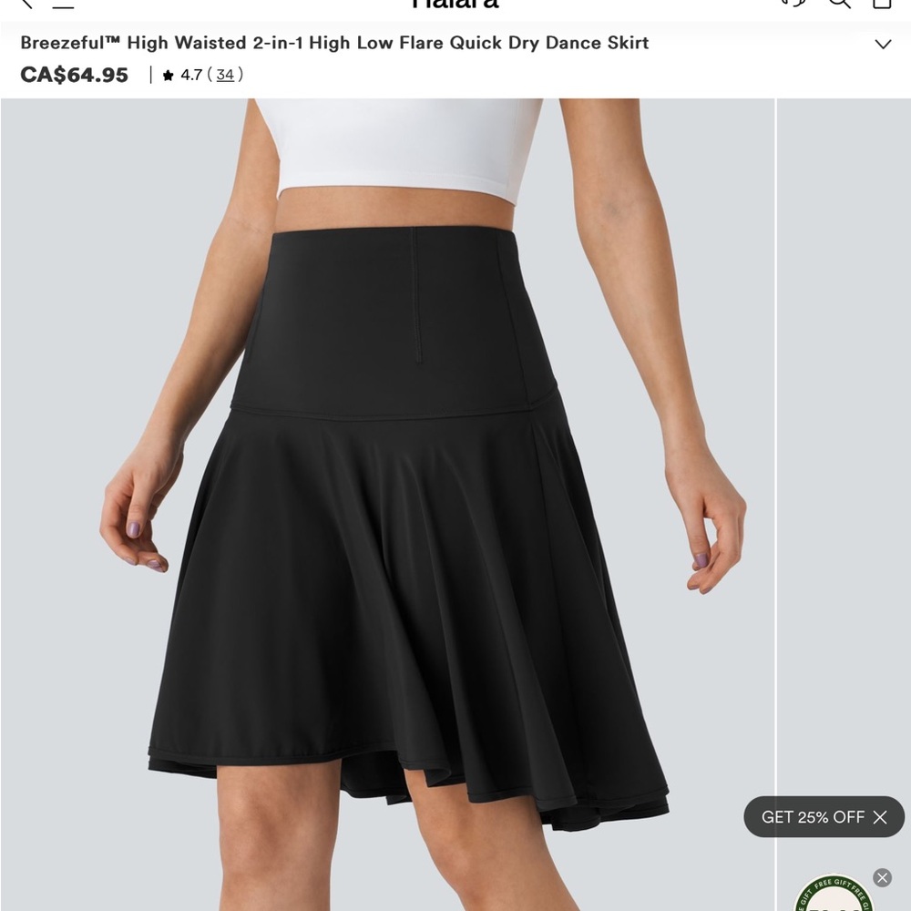 HALARA Black High Low Flare Skirt NWT - Picture 4 of 5